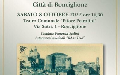 Ronciglione (VT) – 08/10/2022 – XXIX edizione del Premio Letterario Nazionale “Roncio d’Oro Città di Ronciglione”
