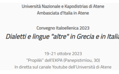 Convegno Italoellenica 2023: Dialetti e lingue “altre” in Grecia e in Italia