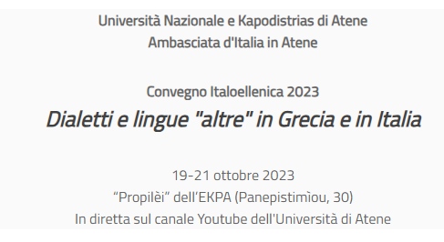 Convegno Italoellenica 2023: Dialetti e lingue “altre” in Grecia e in Italia