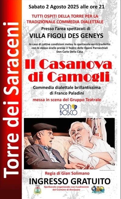 “Il Casanova di Camogli” in scena a Arenzano (GE)